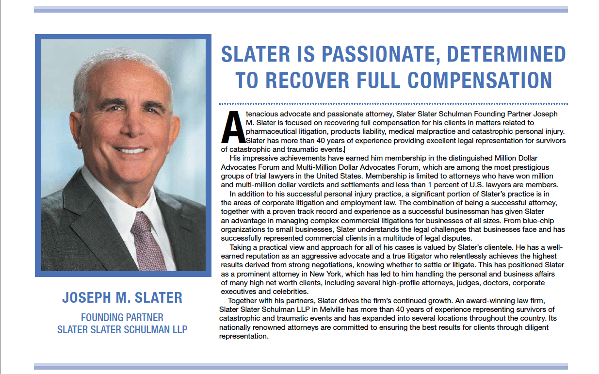 Partner Joseph Slater Named to Top 25 Power Lawyers on Long Island Slater Slater Schulman LLP
