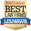 image badge showing that the Slater Slater Schulman law firm have been ranked among the best law fiirms by U.S. News & World Report.